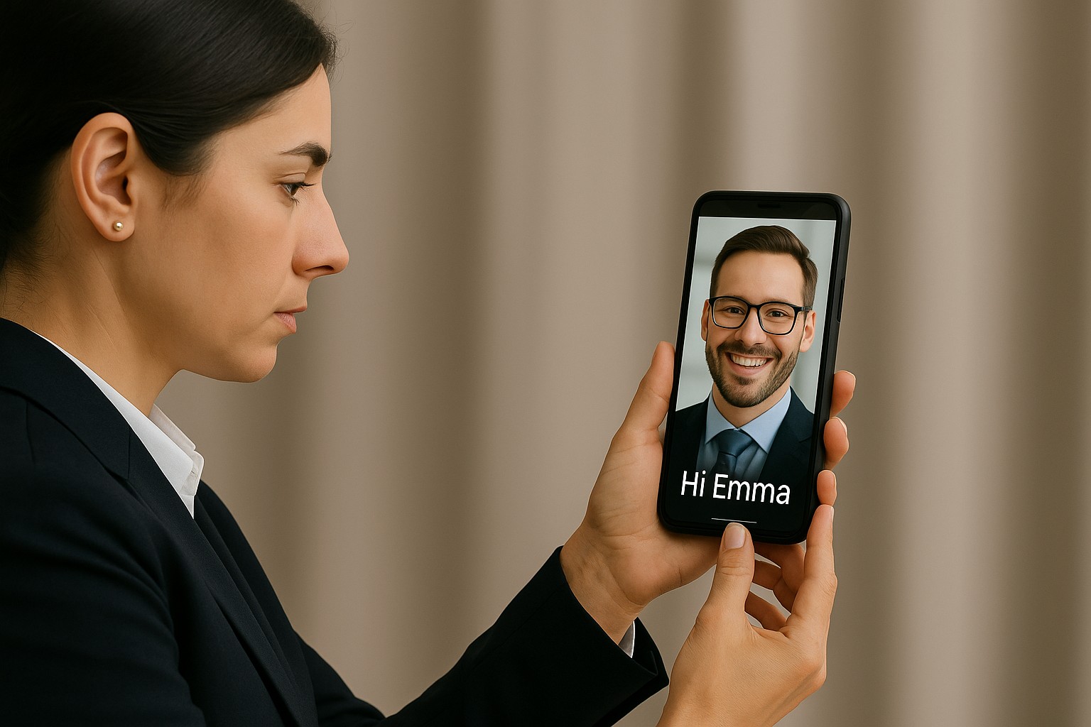 Hand holding a phone with social and messaging apps